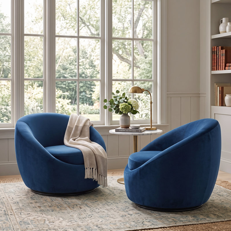 Fauteuil d'appoint pivotant rembourré, Marine