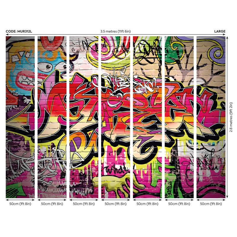 Skedee Matte Wall Mural, 280cm L x 350cm W