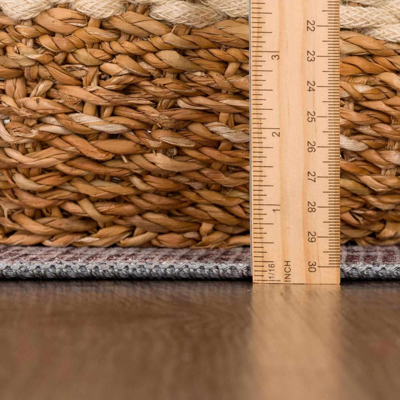  Dau Traditional Brown/Dark Red/Beige/Blue Area Rug, 2'7" x 7'3"
