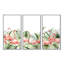 Flamants roses, feuilles de palmier et oiseaux tropicaux - peinture sur toile flottante 3 pièces-1198220575-1166982506