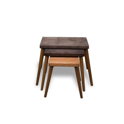 Solid Wood Top Nesting Tables End Table