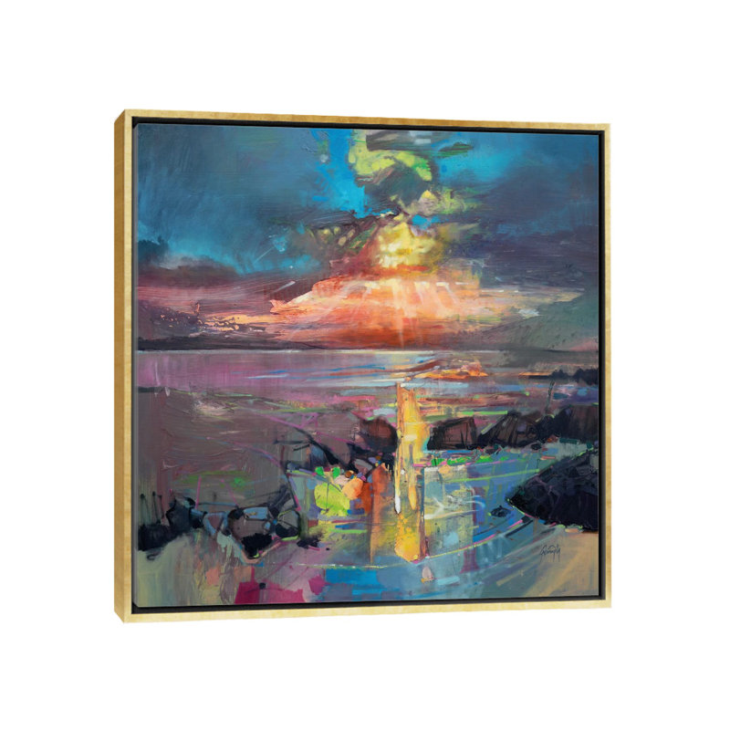 " Harris Sky " by Scott Naismith, No Mat, Gold Framed Canvas, 37" H x 37" W x 1.5" D