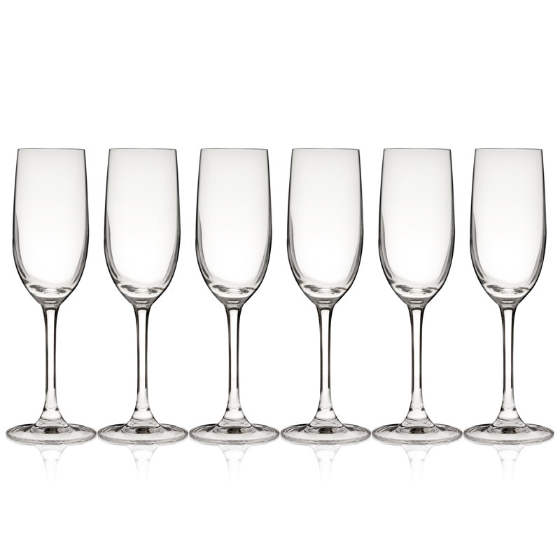 Stemmed Champagne Flutes, Set of 6