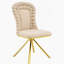 Ensemble de 2 chaises de salle à manger en velours beige avec pieds dorés, chaises d'appoint rembourrées modernes pour la salle à manger et la cuisine-1378481272