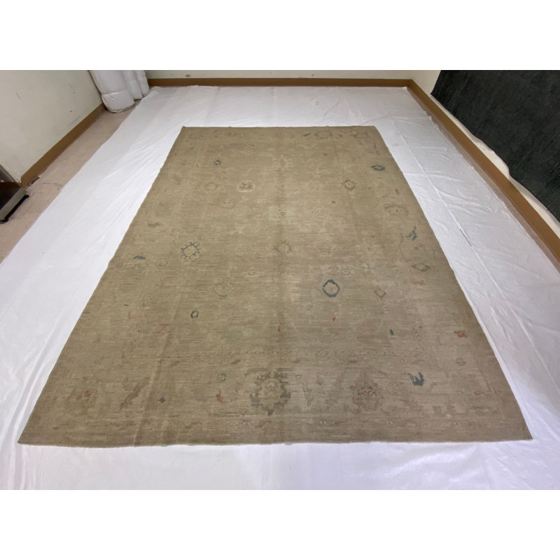 Tapis Oushak rétro de 8 pi 9 po x 11 pi 10 po One-of-a-Kind Anatolian