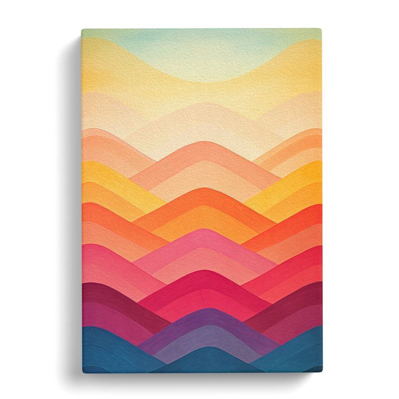 Deco Sunset Colour Field - Print, 50cm H x 35cm W x 3cm D