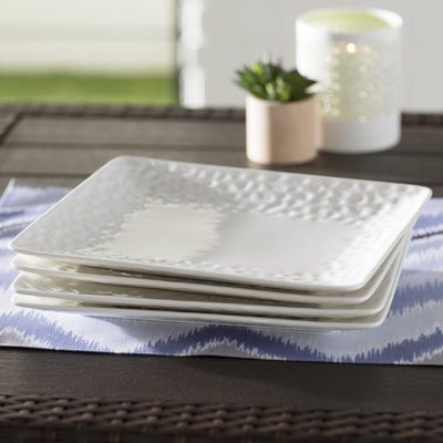 Red Vanilla Marble Rectangular 11" x 9" Dinner Plate