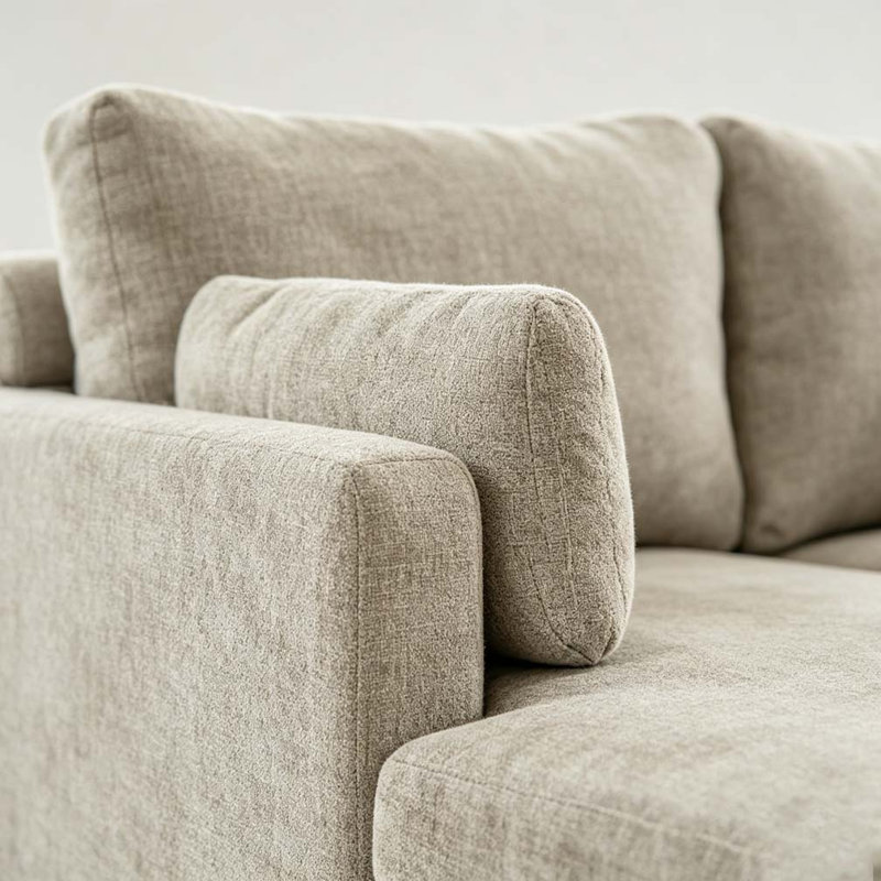 Canapé-lit de 63,39 po de largeur avec coussins, taupe