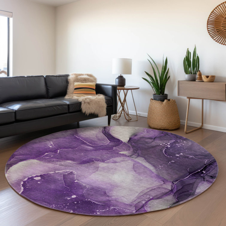 Premium Machine Washable Cerrito AMF522 Purple Rug