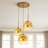 Triple-tier Gradient Glass Pendant Light - Adjustable Length / E26 Base / Wall Switch Control