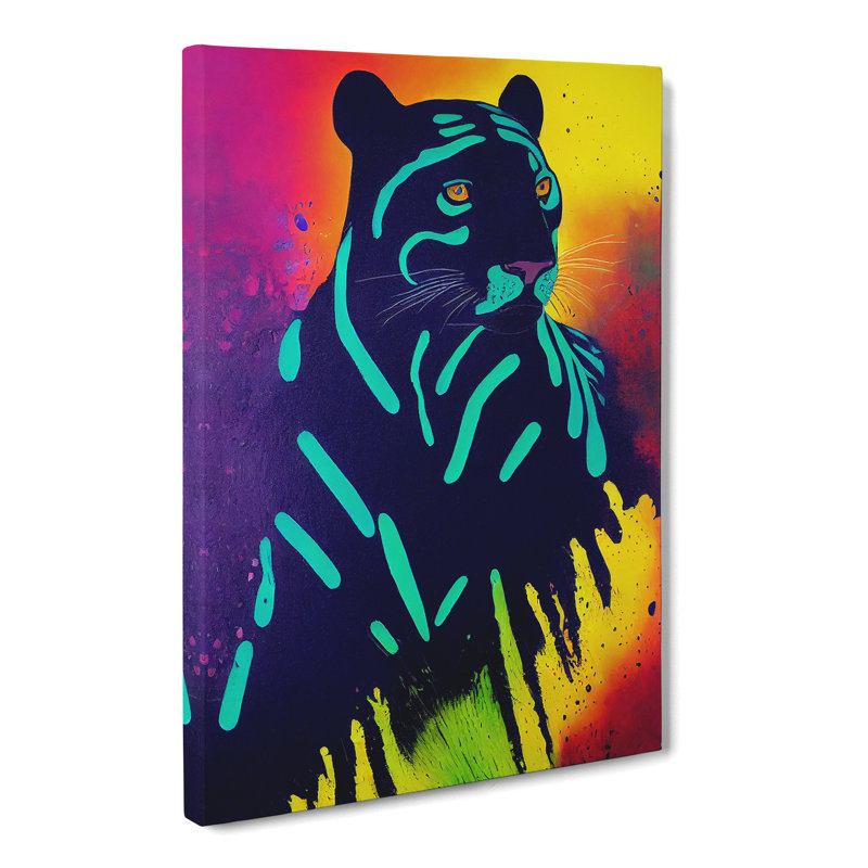 Panther Hydrodipped - Wrapped Canvas, 60cm H x 40cm W x 3cm D