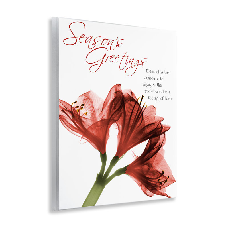 Season's Greetings Holiday Amaryllis Wall Plaque, design by Albert Koetsier