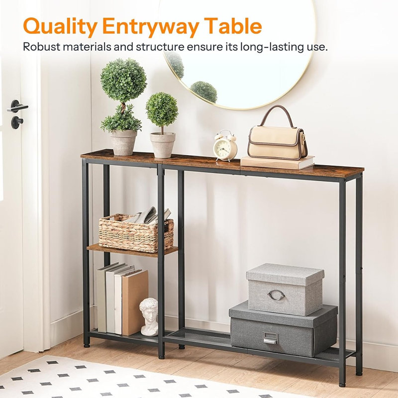 Console étroite, canapé derrière 44,9 po avec tablettes