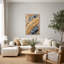 Tableau sur toile texturé marbre orange et gris-696612398
