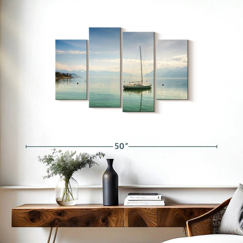 Mehar Geneva Midlake Sailboat, 22" H x 36" W
