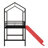 Twin Size Metal Loft Bed With Guardrails And Two-Sided Writable Chalkboard, House Bed With Slide, Roof For Kids,Teens-123140285