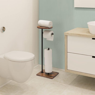 Porte-papier hygiénique sur pied avec tablette
