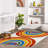 Classic SpinClean Double Rainbow Machine Washable Kids Area Rug-1777043965