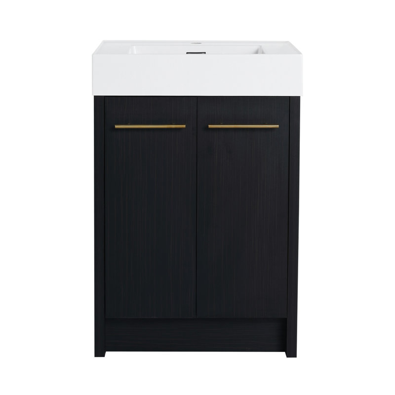Meuble-lavabo autoportant de 24 po avec lavabo en résine