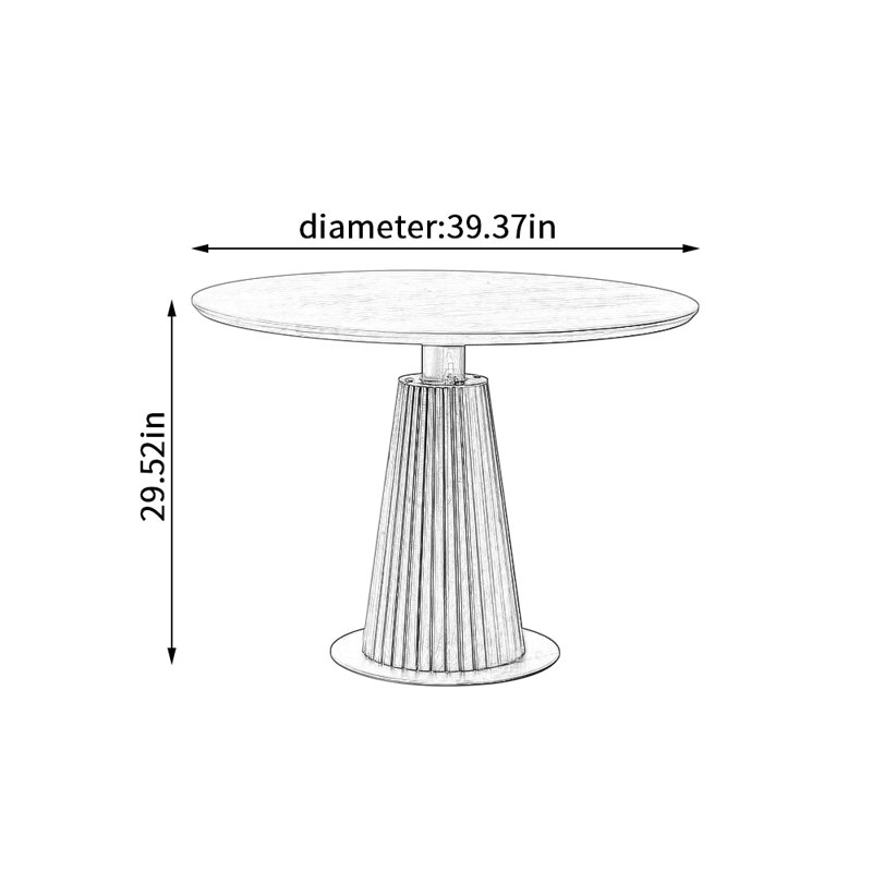 Table de salle à manger Carlane, H 29,52 po x L 39,37 po x l 39,37 po