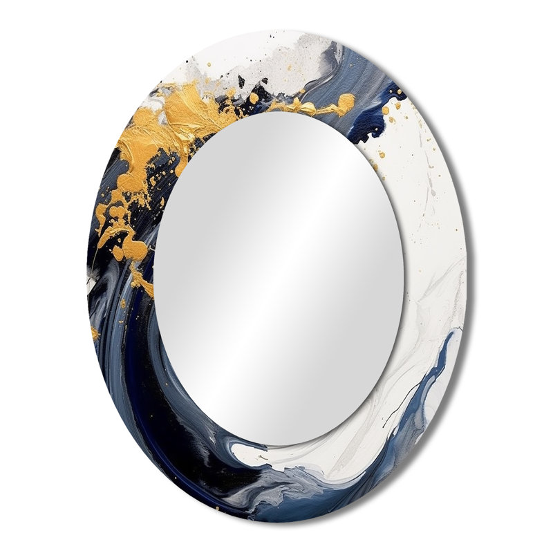 Kirrily - Miroir abstrait en métal, 43 po x 33 po