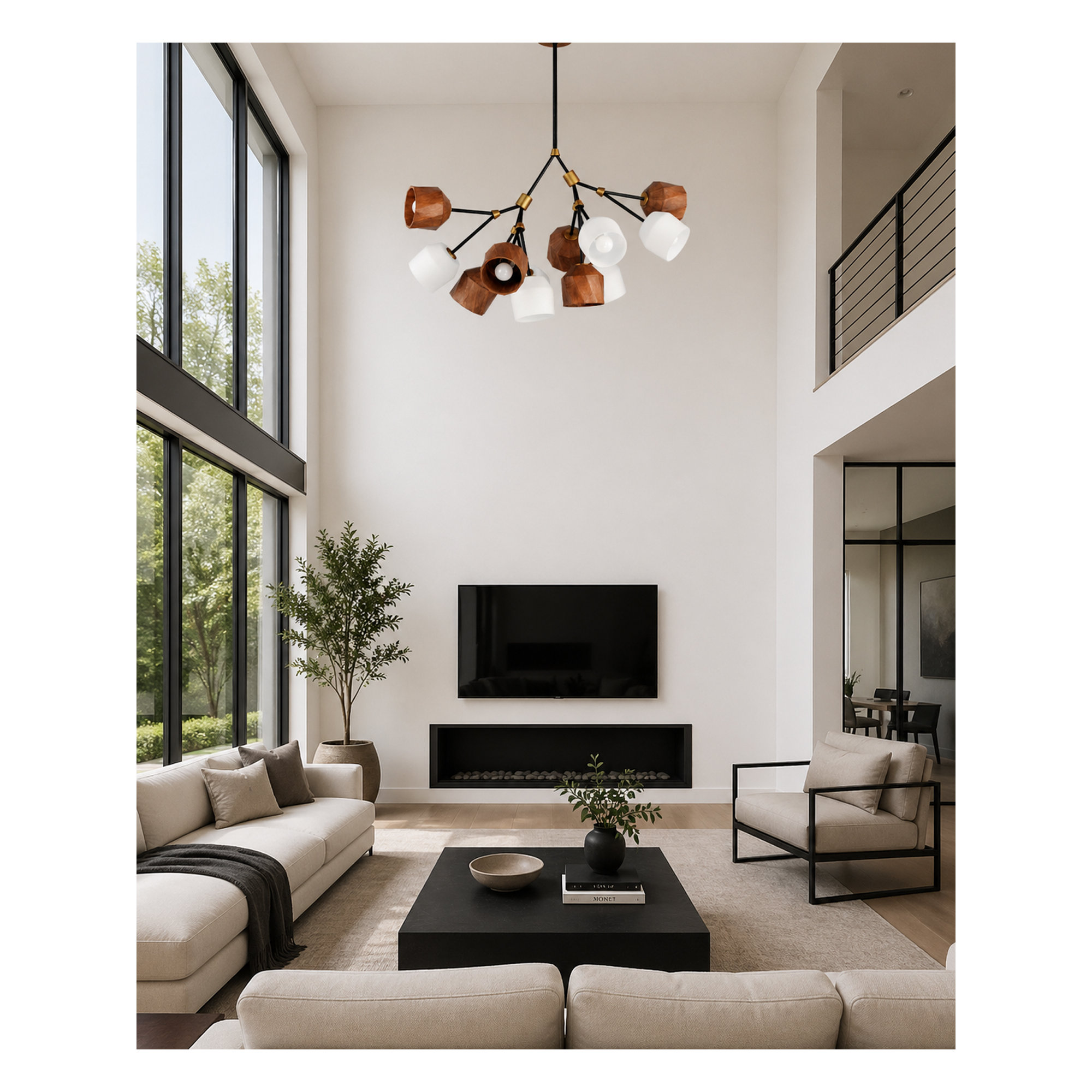 Mirielle Pendant, 25.5" H x 40.75" W x 40.75" D, 12