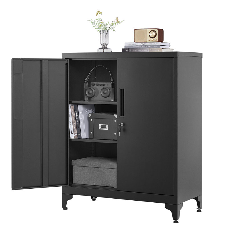 Adelfina 80cm Wide File Cabinet, Black