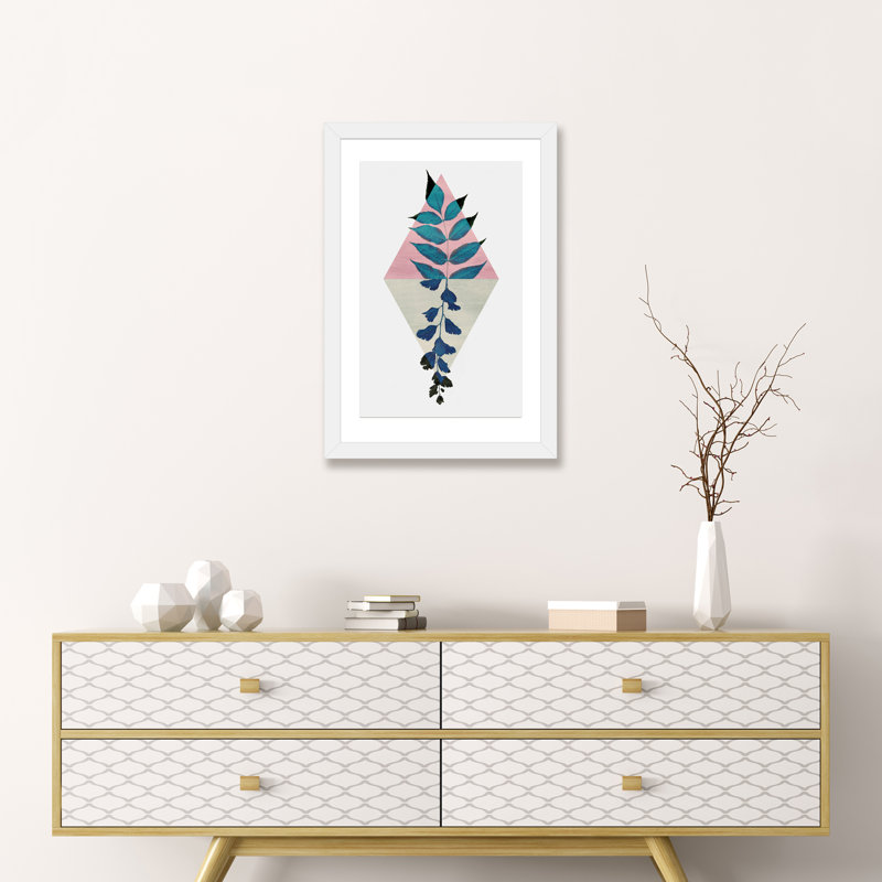 «Geometric and Nature I» par Mareike Böhmer - reproduction, H 24 po x l 16 po x P 1 po, Papier avec cadre blanc