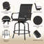 Patio Swivel Texteline Quick-dry Foam Padded Outdoor Bar Stools with High Back-2067864043