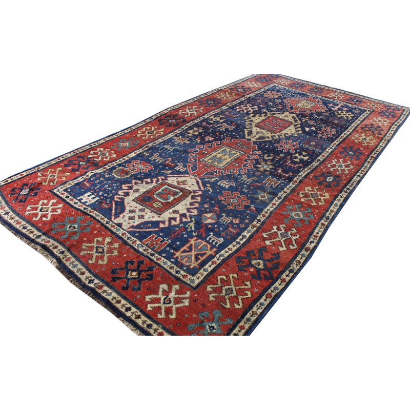 Kazak One-of-a-Kind 3'10" X 7'9" Before 1900 Wool Area Rug in