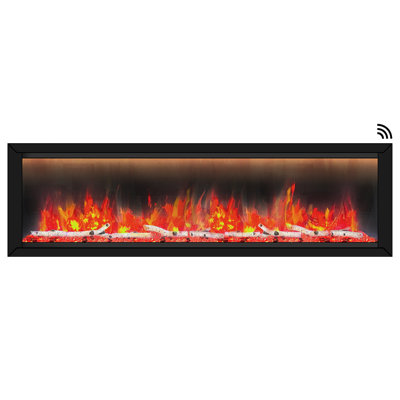 Black Electric Fireplace with 5000 BTU