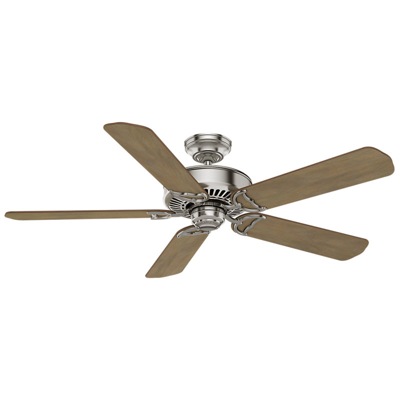 54" Panama 5 - Blade Standard Ceiling Fan with Wall Control, Nickel