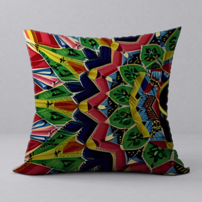 Oreiller New ManosMorenas, caractère et motifs vibrants / taille 18 po x 18 po