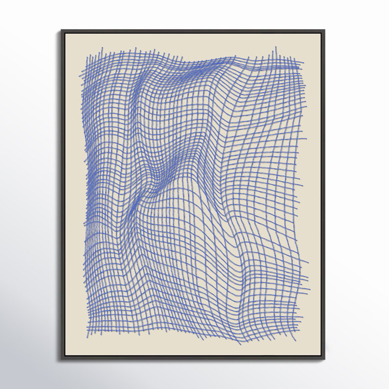 Nets 1 par Jacques Pilon - Art mural encadré, Toile avec cadre noir simple, H 50 po x l 40 po x P 1,25 po