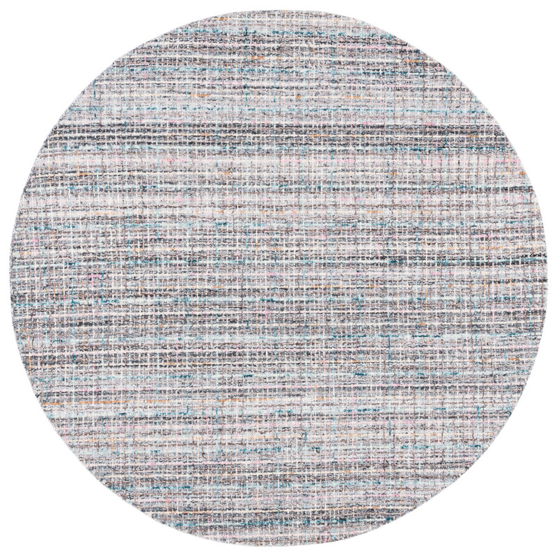 Broseley Hand Tufted Wool/Cotton Area Rug in Pink/Brown, Round 6'