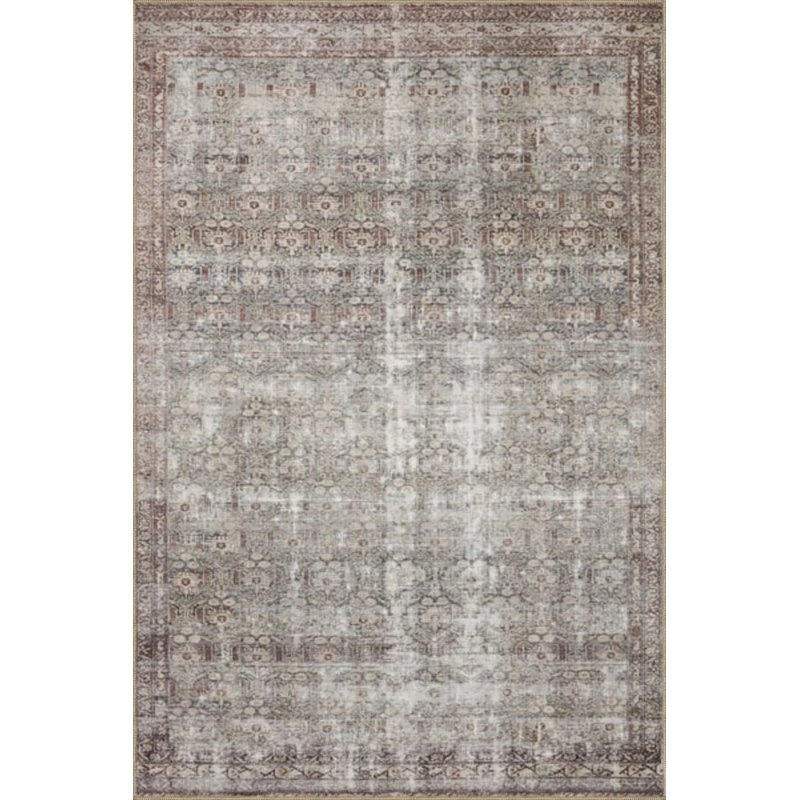 Gray Traditional Geometric Decorative Washable Rug, Rectangle 2'4" x 4'