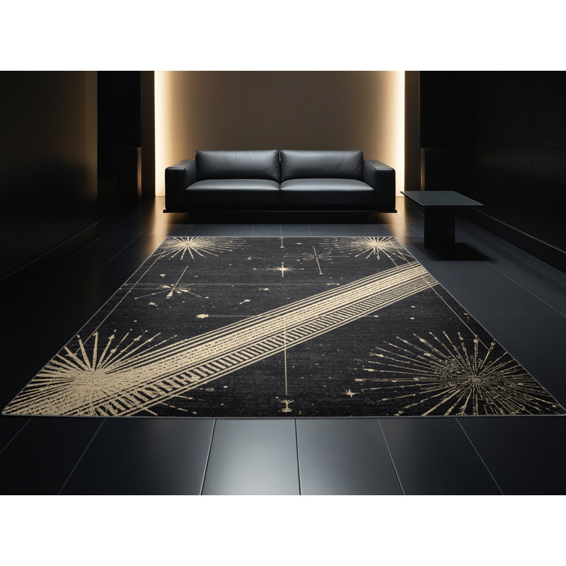 Tapis gris et gris délavé à la machine Pavlo, 3 x 5