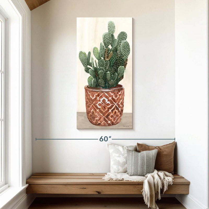 Cactus en pot II, H 48 po x l 24 po