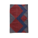 Geometric Hand Woven Flatweave Rectangle 6' x 9' Cotton Area Rug in Red/Gray