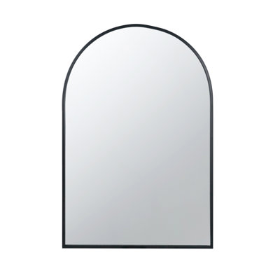  Arched Mirror With Metal Frame, Wall Mirror For Living Room Bedroom Entryway