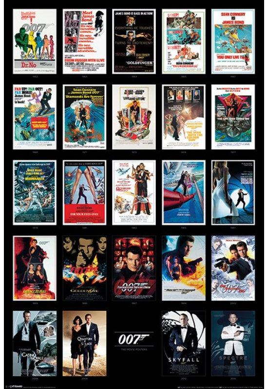 James Bond - 24 affiches de cinéma, impression d'affiche (24 x 36)