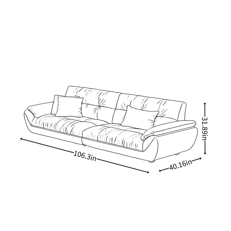 Elephant-Ear Straight Small-Space Sofa