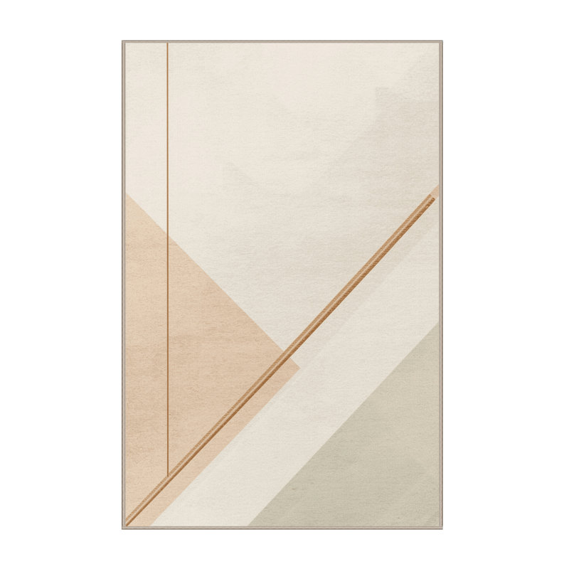 Tapis beige moelleux et moelleux à motif de nouilles Samurai, 7 x 10