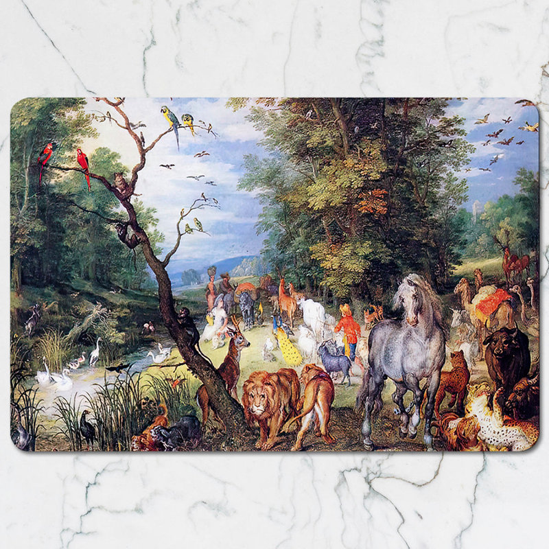 Wildlife Scene Placemat And Coaster Set With Exotic Animal Artwork