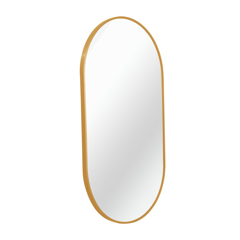 Onshuntay Metal Oval Wall Mirror, 33" x 20", Gold