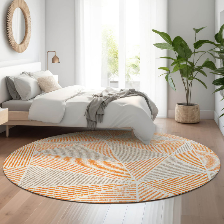 Premium Machine Washable Cerrito Orange Rug