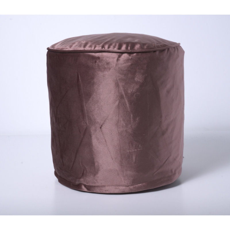 Pouf cylindrique, rose rosé, coussin de velours et de sol 16 po x 16 po x 16 po, capacité de poids de 200 lb, nettoyage des taches seulement, pouf perlé avec nettoyage de 200 lb, rembourrage