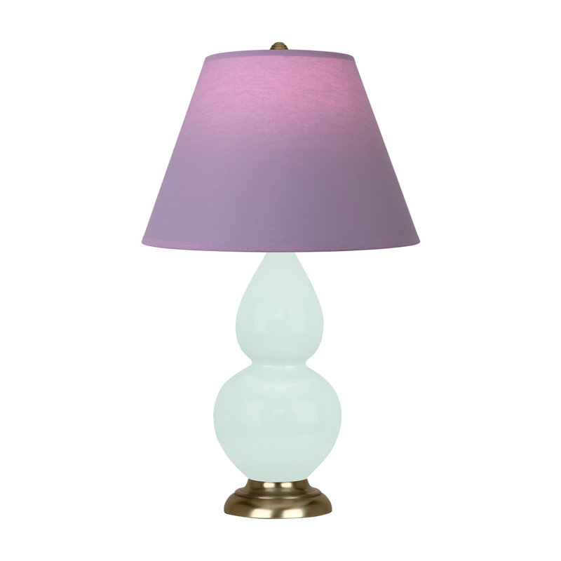 Petite lampe d'appoint à double gourde, Laiton antique, Menthe glacée, Lavande / prune