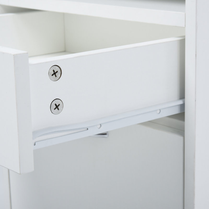White Mobile Office Cabinet With Drawer And Cabinet, Ample Space For Supplies, Movable, Fits Under Desks Storage Functional, Easily