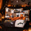 Ensemble de couvre-lit d'Halloween, ensemble de couette trois pièces en microfibre douce avec taies d'oreiller, motif citrouille et chauve-souris, orange et noir-134881908